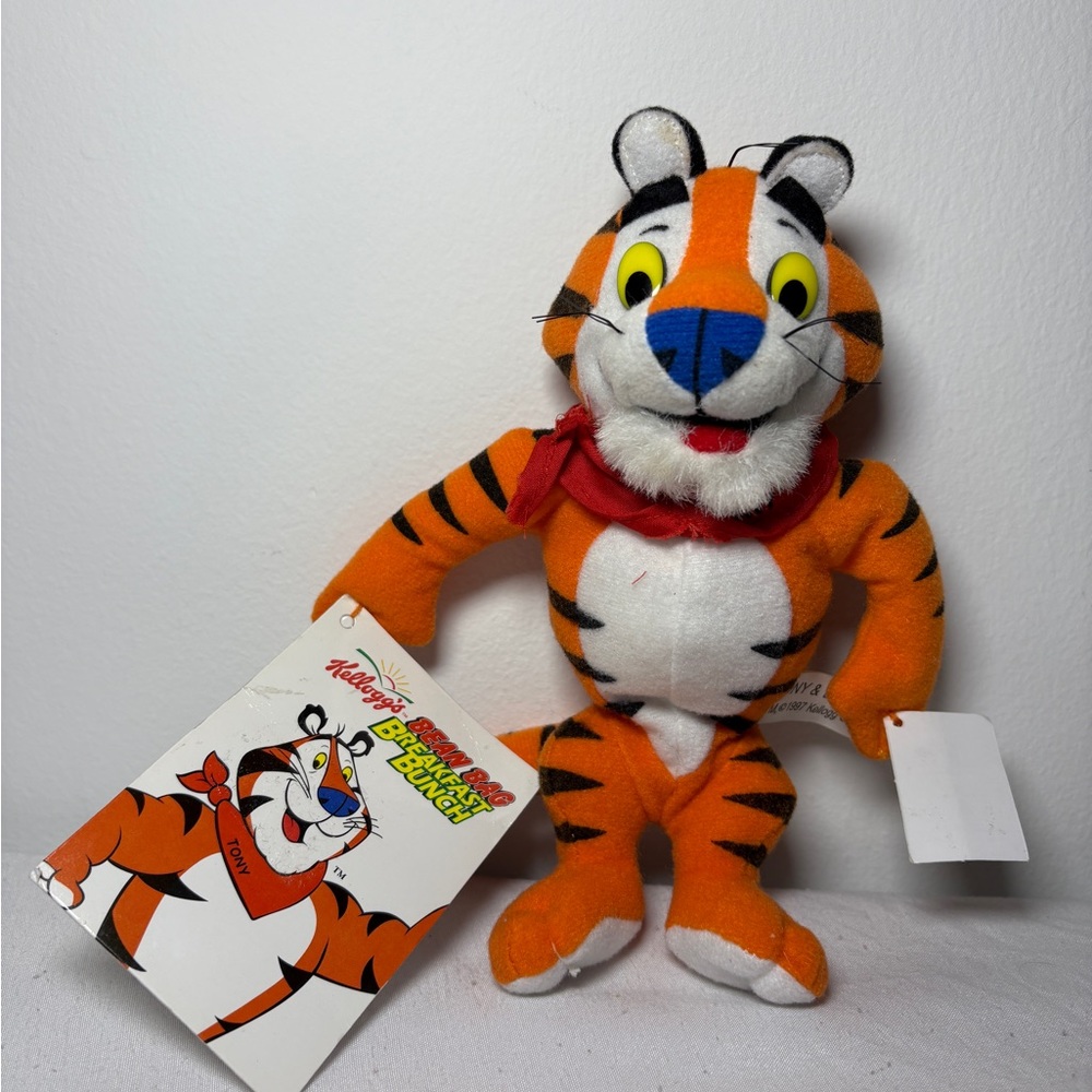 Tony the Tiger Plush Kellogs Cereal Stuffed Animal Toy Vintage 1997 Bean Bag 8"